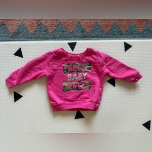 Garanimals|Baby girl Pink Sweatshirt,camouflage “Best Baby Ever”, 0-3 months•••